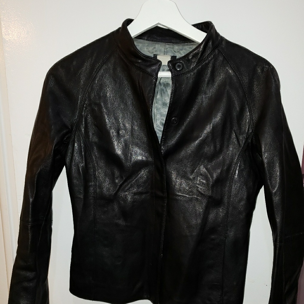 Jcrew  black leather jacket